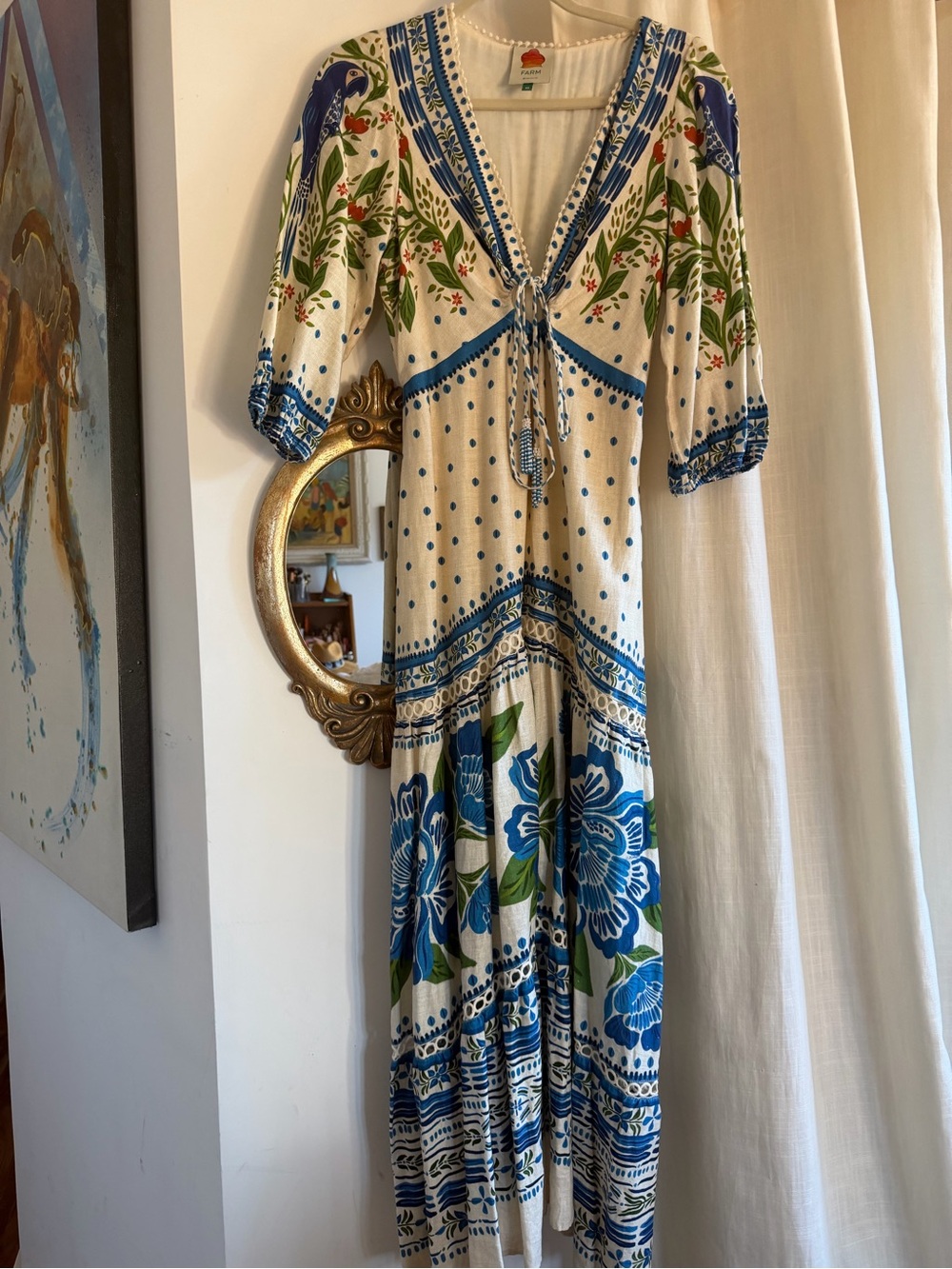 Farm Rio Macaw Flight Tiered Maxi Dress XS - Picture 14 of 14